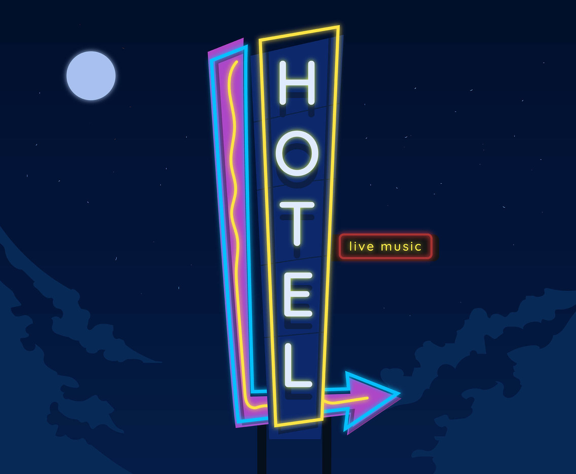 1136x936 Hotel Neon Sign Vector Art Graphics