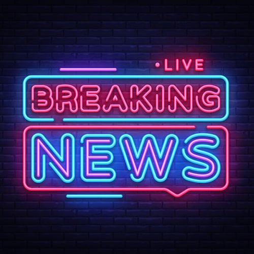500x500 Breaking News Neon Sign Vector Breaking News Design Template Neon