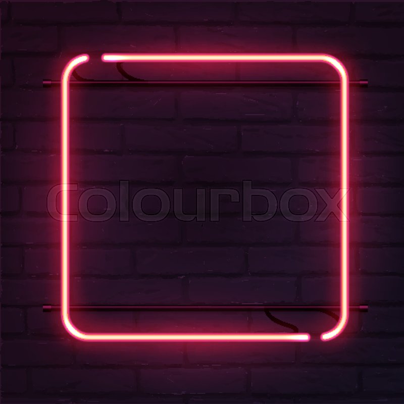 800x800 Square Pink Neon Sign Vector Stock Vector Colourbox
