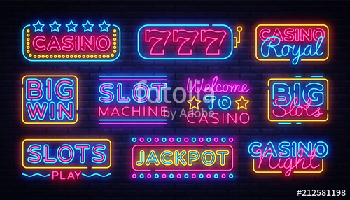 500x286 Casino Collection Neon Signs Vector Design Template Casino Neon