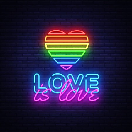 450x450 Love Is Love Neon Text Vector Design Template Lgbt Neon Logo