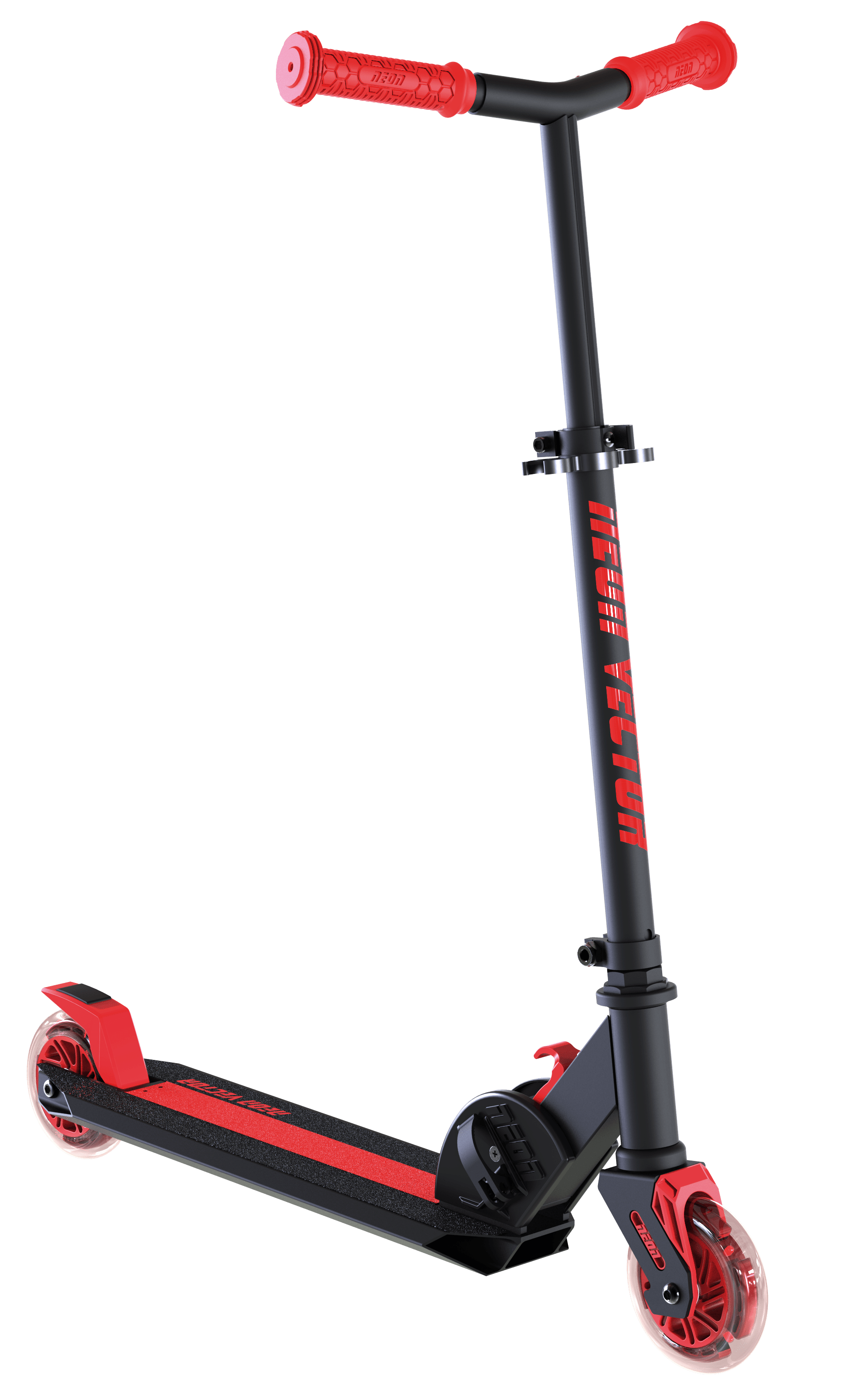 1851x3075 Neon Vybe Kick Scooter Vector Red For Kids, Foldable With Led