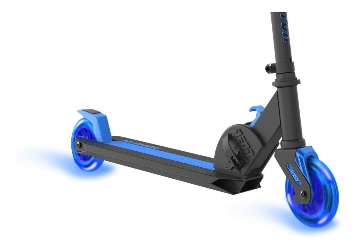 1145x801 Patineta Light Up Scooter Plegable Neon Vector Azul Envio Ya