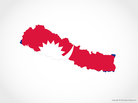 460x345 Vector Map Of Nepal