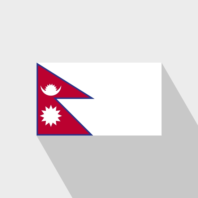 640x640 Nepal Flag Long Shadow Design Vector, Asia Png
