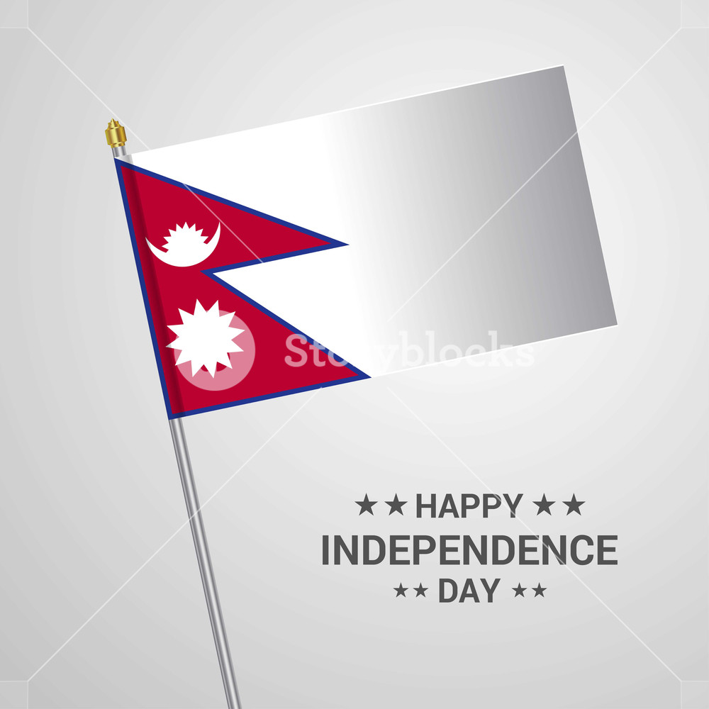 1000x1000 Nepal Independence Day Typographic Design With Flag Vector Royalty