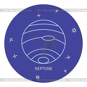300x300 Planet Neptune Icon In Thin Line Style