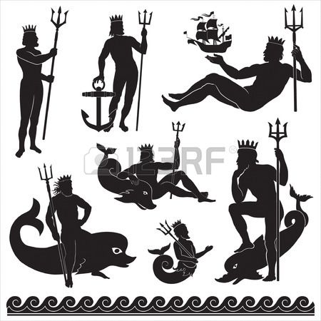 450x450 Silhouettes Of Neptune Royalty Free Cliparts, Vectors, And Stock