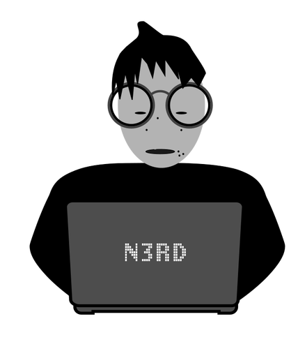 428x500 Computer Nerd Vector Image