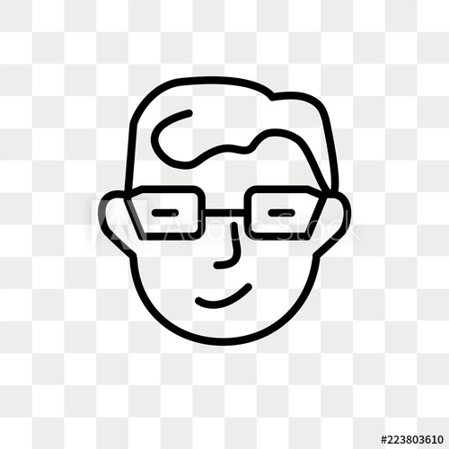 500x500 Nerd Vector Icon Isolated On Transparent Background, Nerd Logo