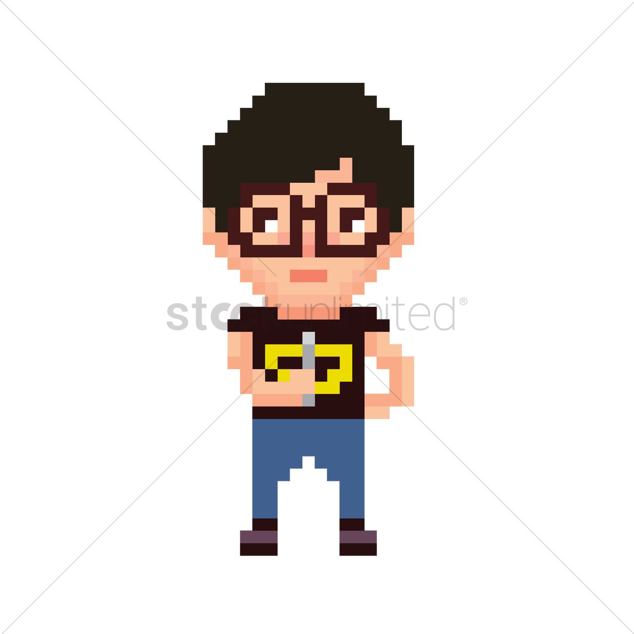 1300x1300 Pixel Art Nerd Vector Image