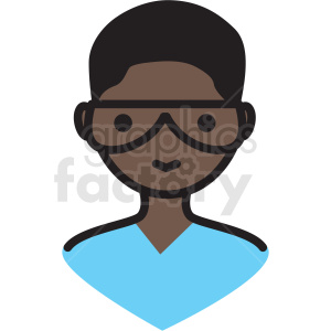 300x300 Black Boy Nerd Avatar Vector Clipart Clipart Royalty Free Gif