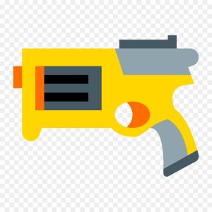 300x300 Vector Of A Cartoon Man Pointing Toy Gun While Getting Shot