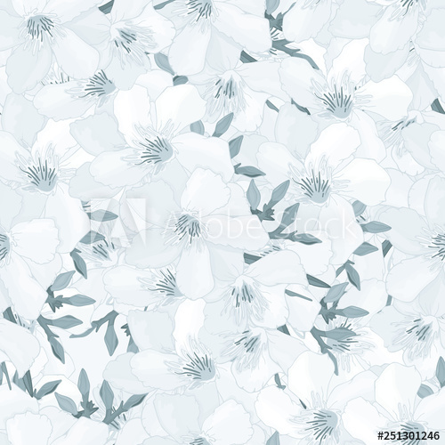 500x500 Spring Floral Seamless Pattern With Monochrome Flowers And Buds