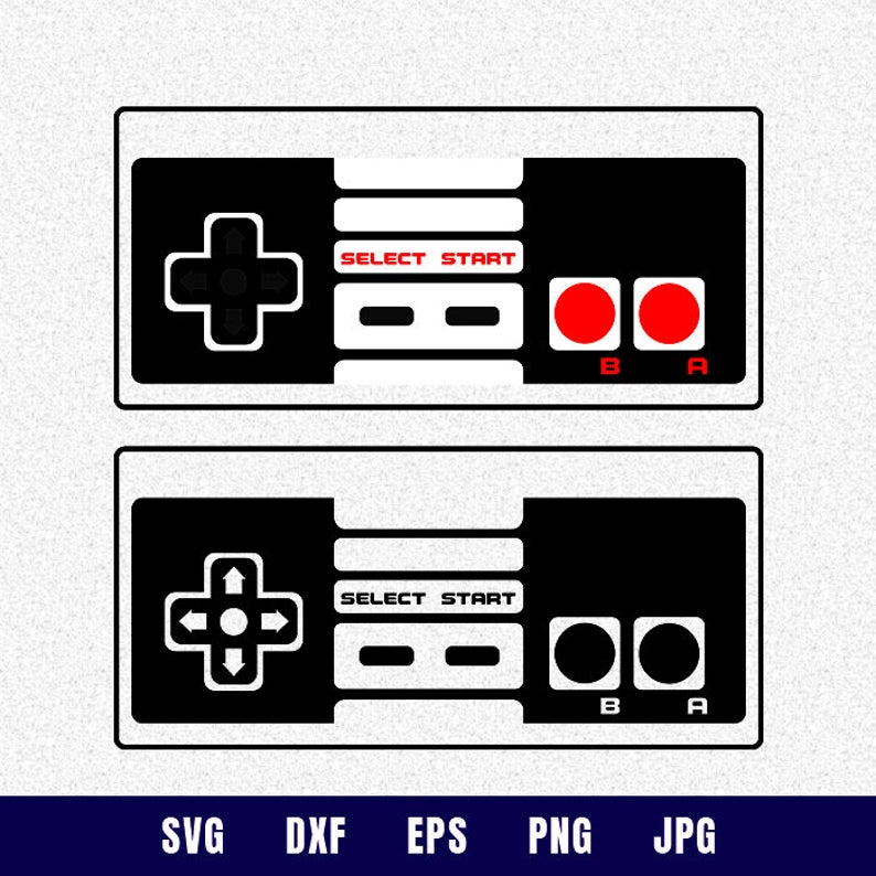 794x794 Nintendo Nes Controller Vector Clip Art Instant Etsy