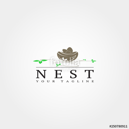 500x500 Nest Logo Template, Vector Logo, Element, Illustration Stock