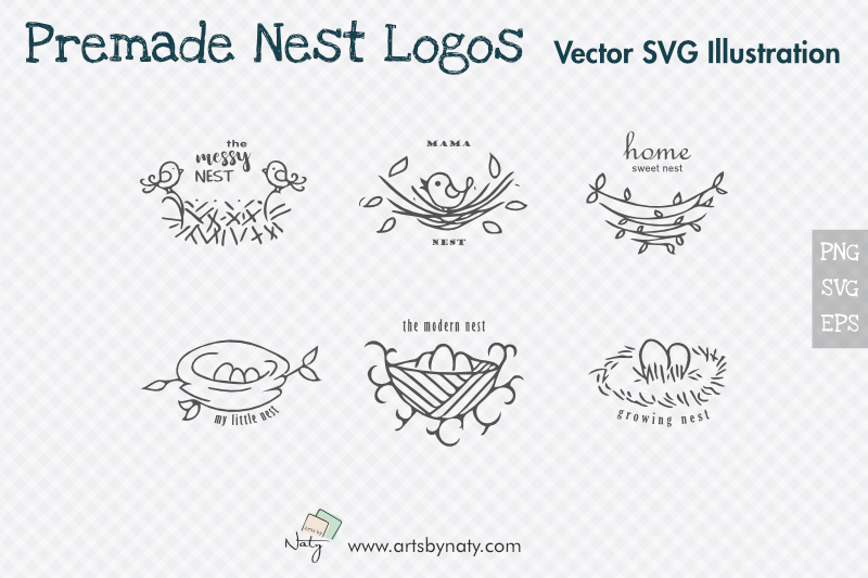 800x533 Premade Nest Logos Vector Illustrations Digitanza