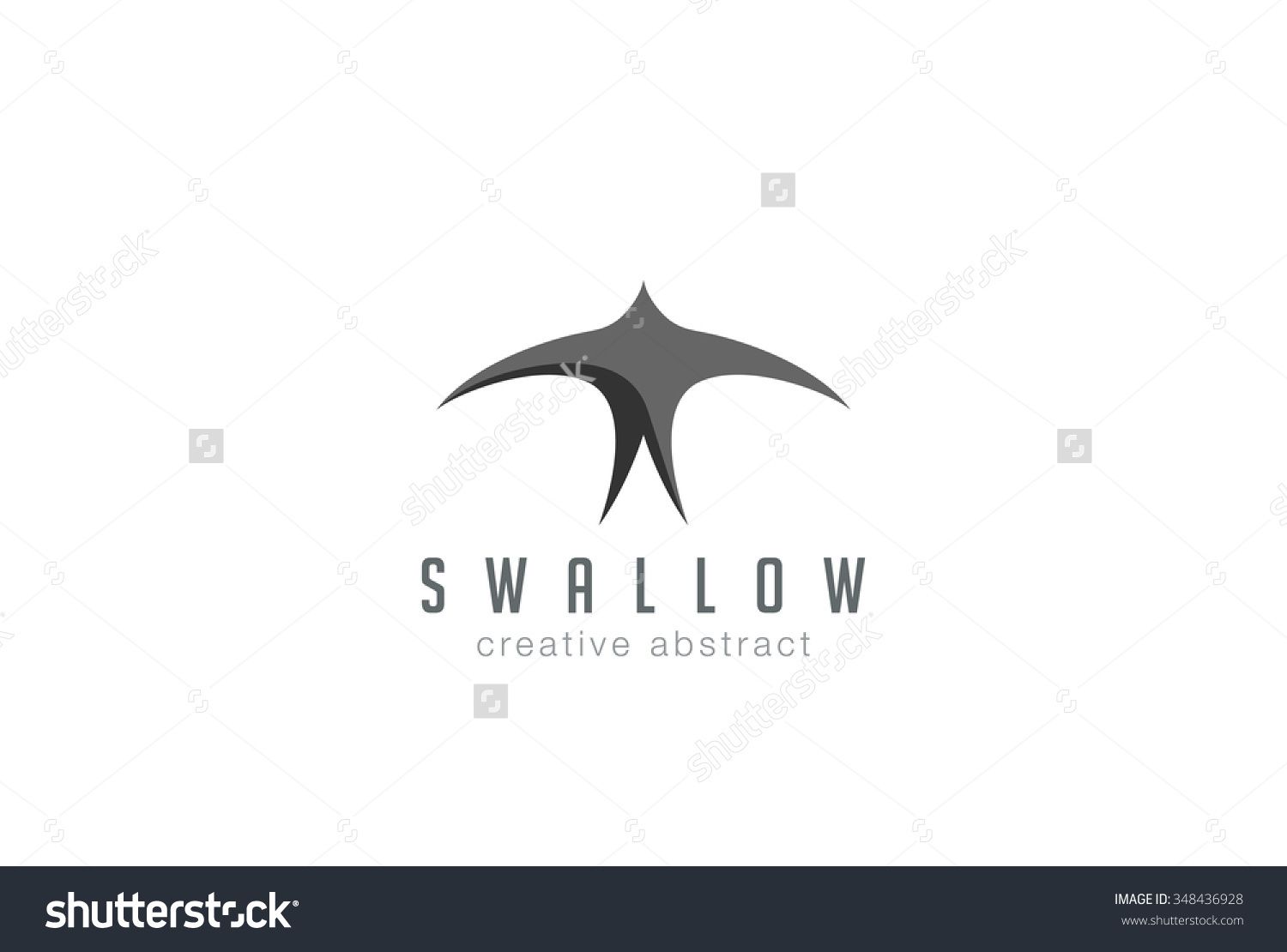 1500x1110 Swallow Logo Abstract Design Vector Template Black Flying Bird
