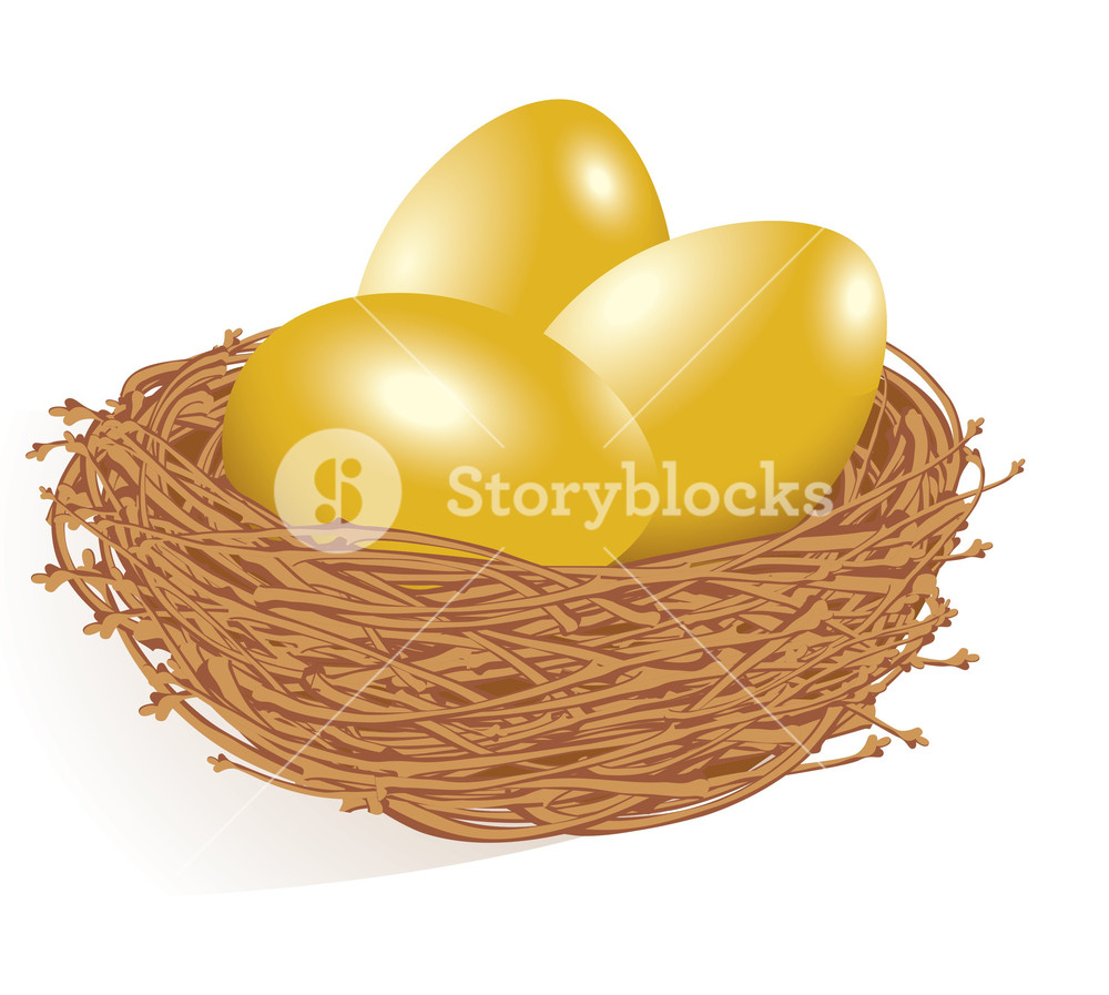 1000x897 Gold Eggs In The Nest Vector Royalty Free Stock Image