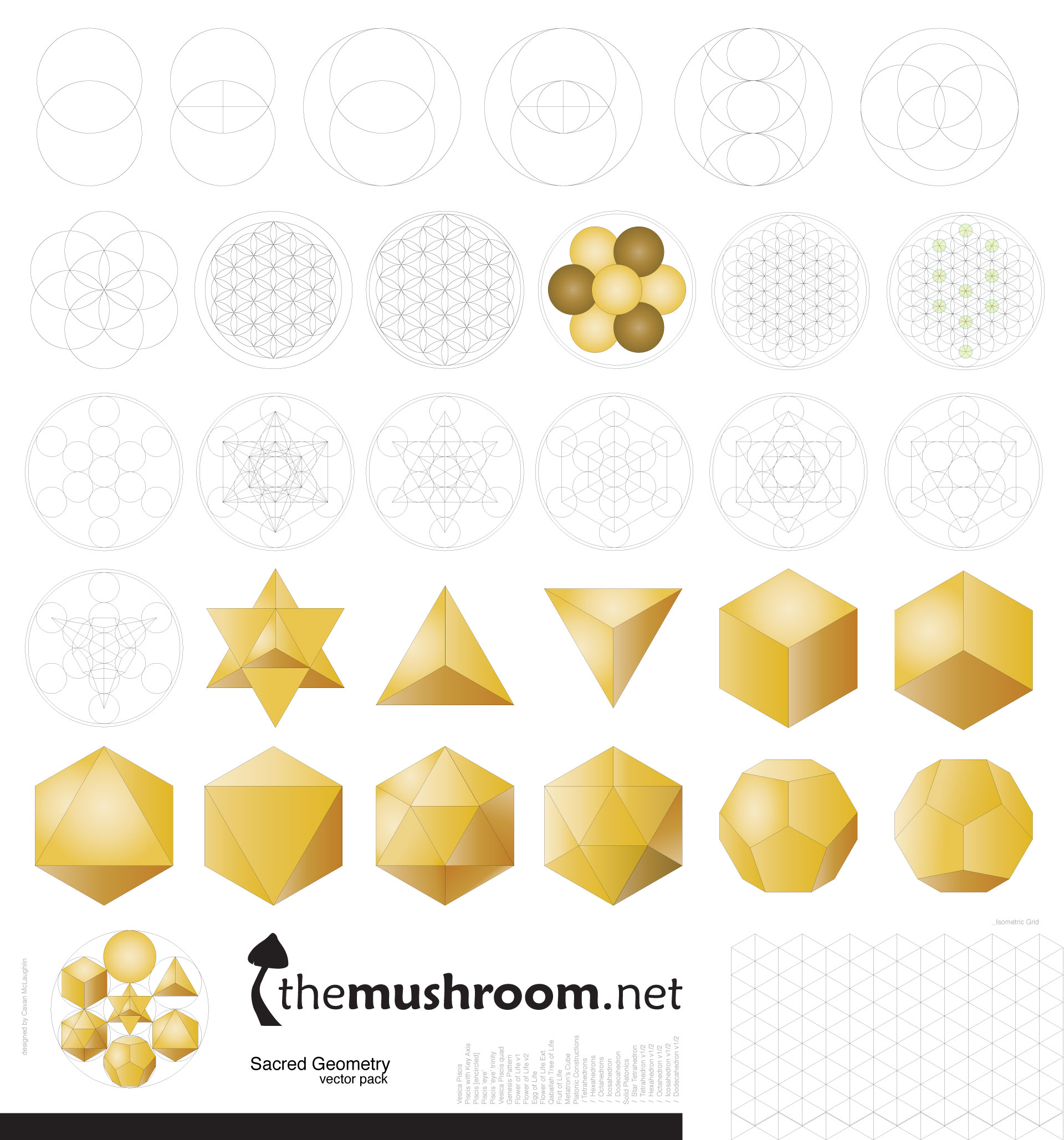1920x2058 Free Sacred Geometry Vector Pack The Mushroom