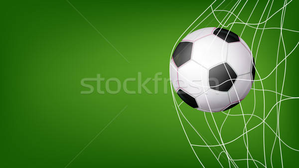600x337 Soccer Ball In Net Vector Hitting Goal Invitation Sport Poster