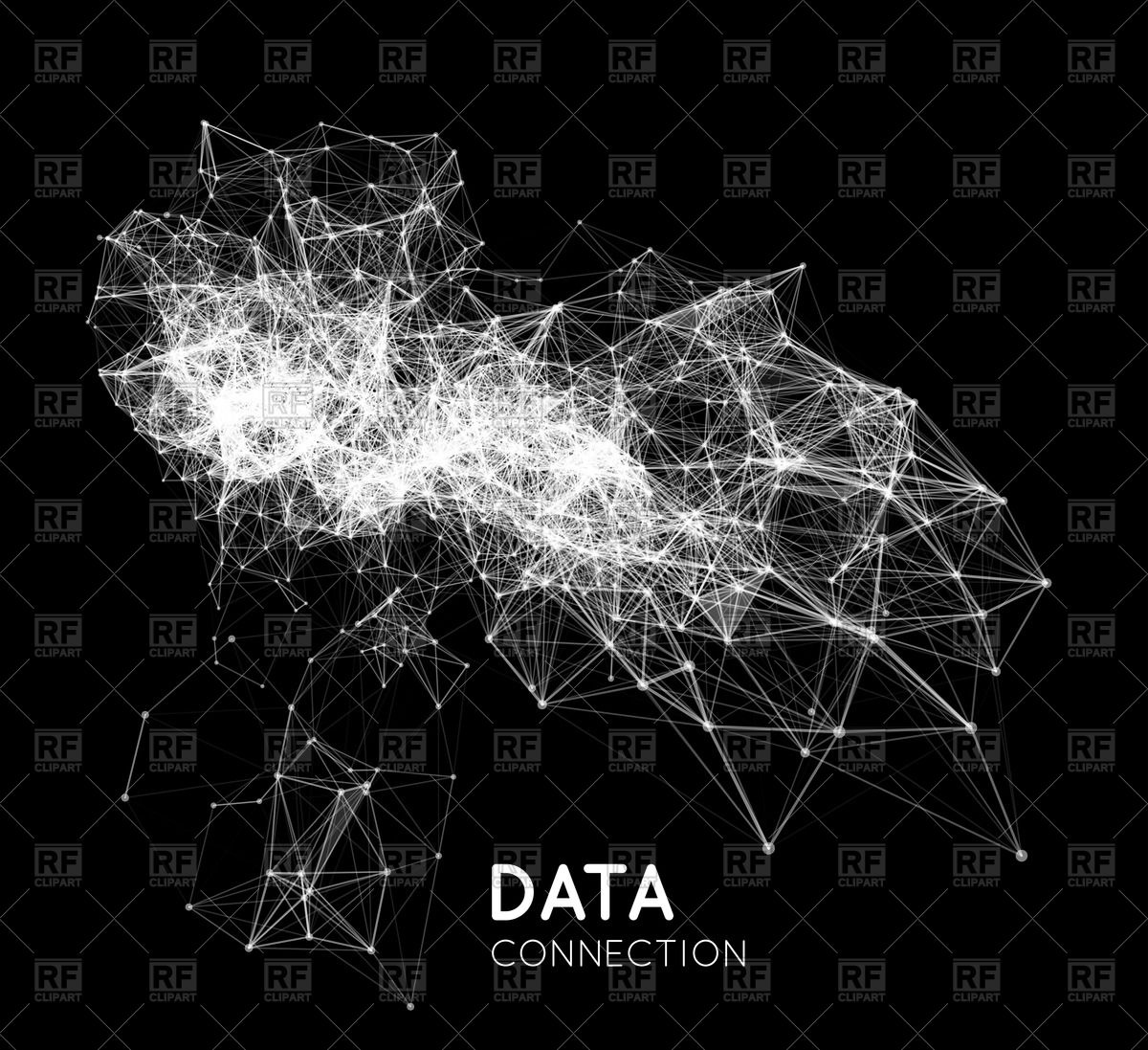 Abstract Network Connection On Black Background Vector Image 1200x1097 Abstract Network Connection On Black Background Vector Image