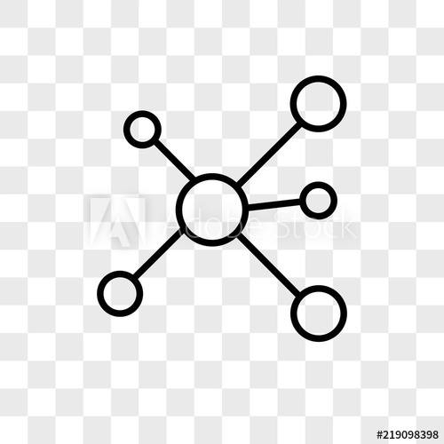 500x500 Network Vector Icon On Transparent Background, Network Icon