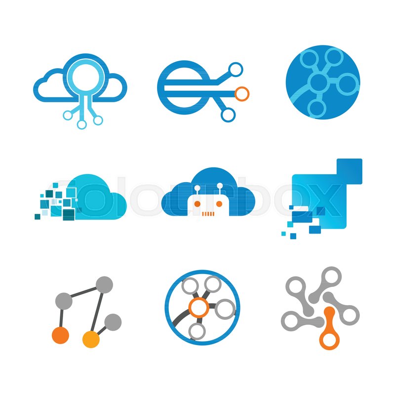 800x800 Technology Network Modern Logo Vector Stock Vector Colourbox