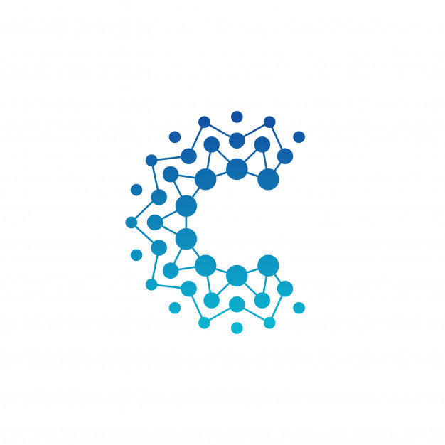 626x626 C Letter With Dot Circle Connected As Network Logo Vector