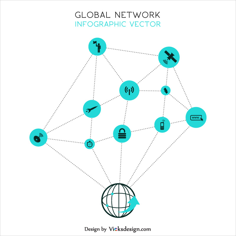 Global Network Infographic Vector, Business Network, Creative Idea 800x800 Global Network Infographic Vector, Business Network, Creative Idea