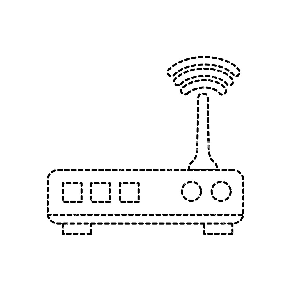 1000x1000 Dotted Shape Router Digital Wifi Technology Network Vector