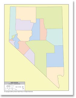 250x321 Political Outline Map Of Nevada With County