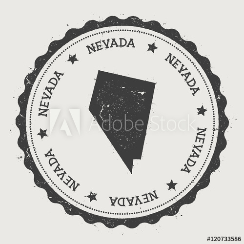 500x500 Nevada Vector Sticker Hipster Round Rubber Stamp With Us State