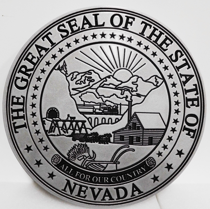 716x714 Painted, Wood And Metal D State Seal Wall Podium Plaques