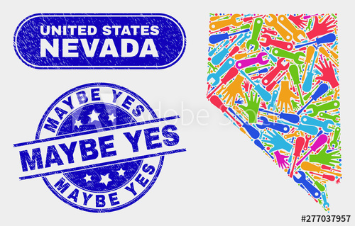 500x319 Production Nevada State Map And Blue Maybe Yes Textured Seal