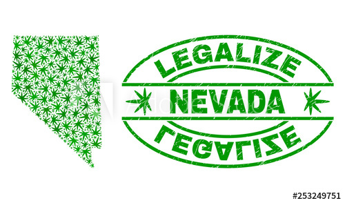500x294 Vector Cannabis Nevada State Map Collage And Grunge Textured