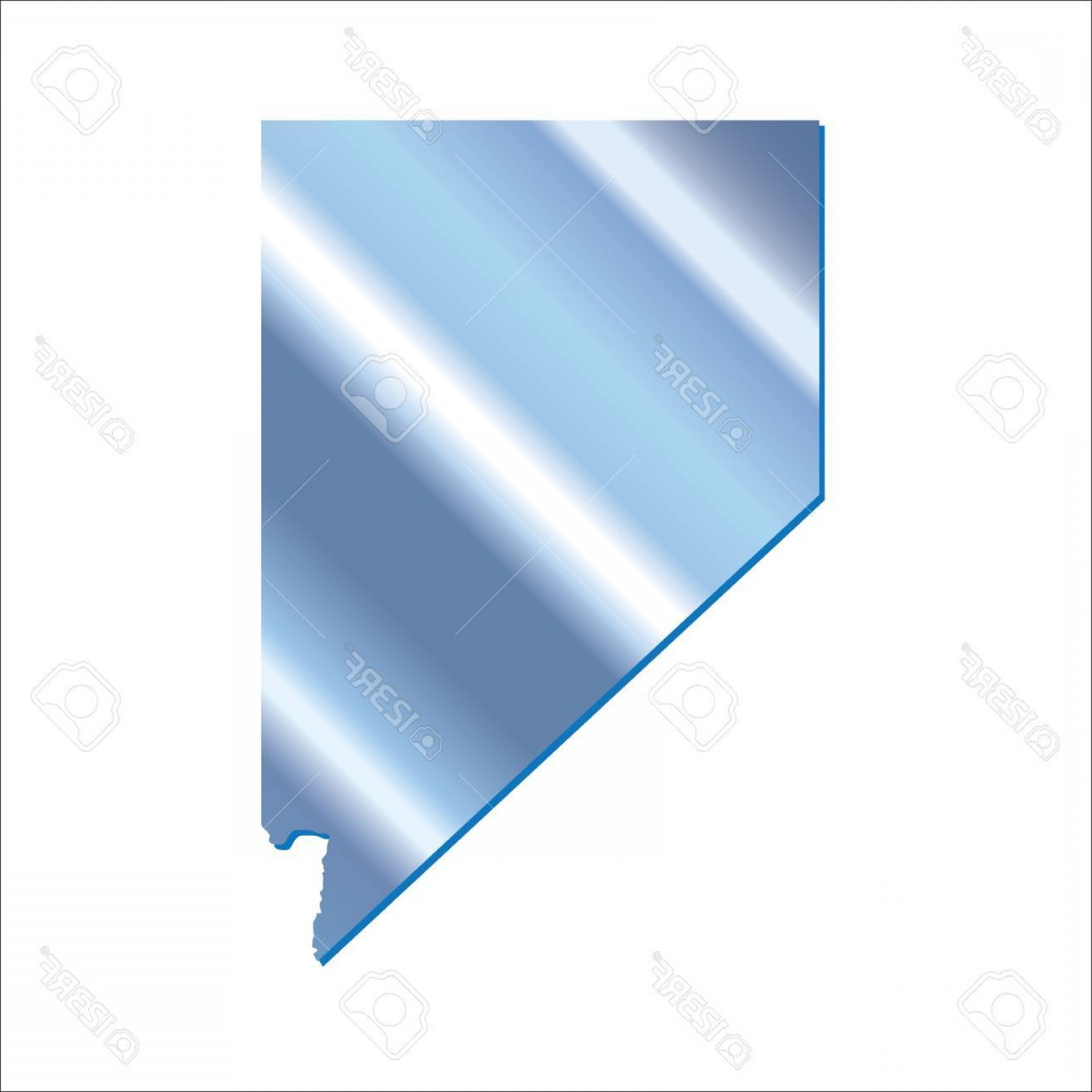 1560x1560 Photostock Vector D Nevada State Usa Iridium Blue Outline Map