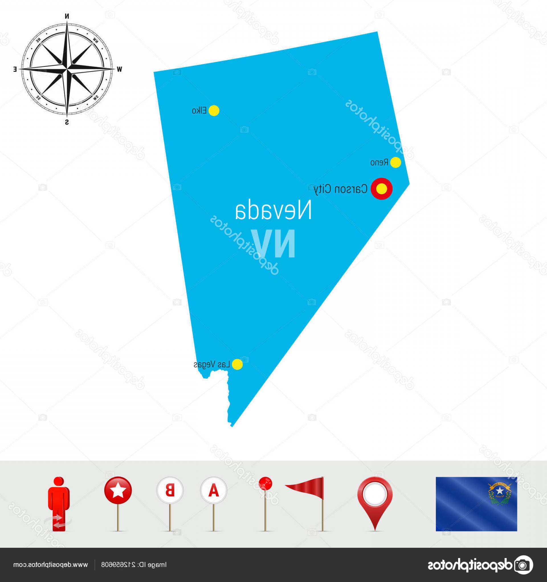 1920x2040 Stock Illustration Nevada Vector Map Isolated White Soidergi