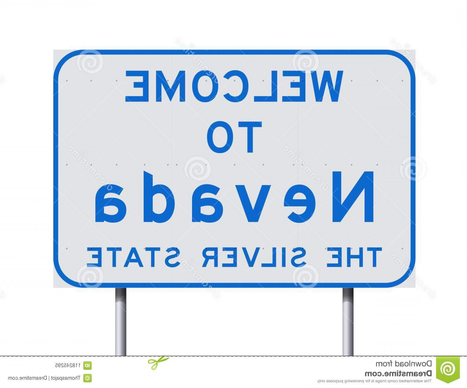 1560x1298 Vector Illustration Welcome To Nevada White Blue Road Sign