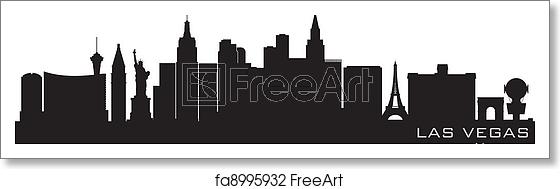 560x189 Free Art Print Of Las Vegas, Nevada Skyline Detailed Vector