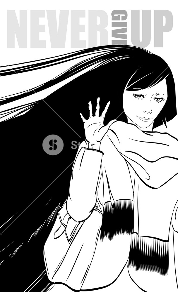 608x1000 Never Give Up Fashion Girl Beautiful Young Woman With Long Hair