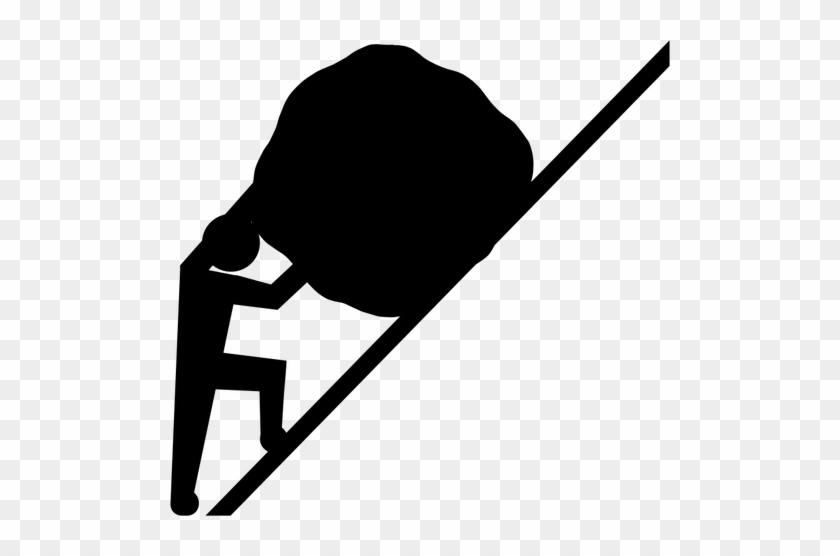 840x556 Man Rolling Stones Down Hill Vector Image