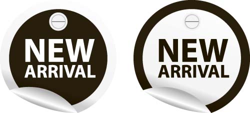 500x226 New Arrival Sticker Design Vector Free Download