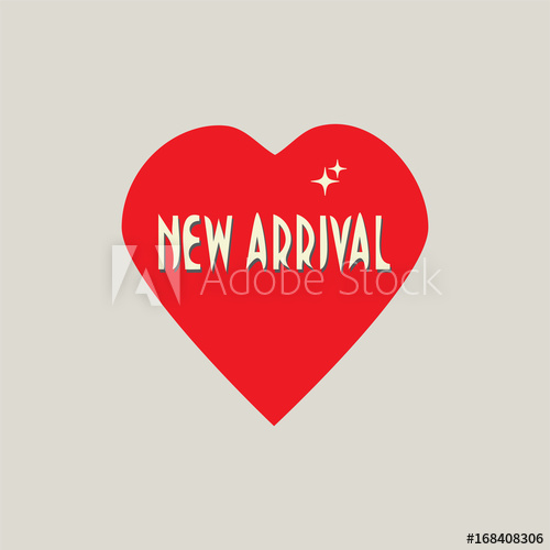 500x500 New Arrival Vector Sign, Symbol Or Banner Heart Shape And Text