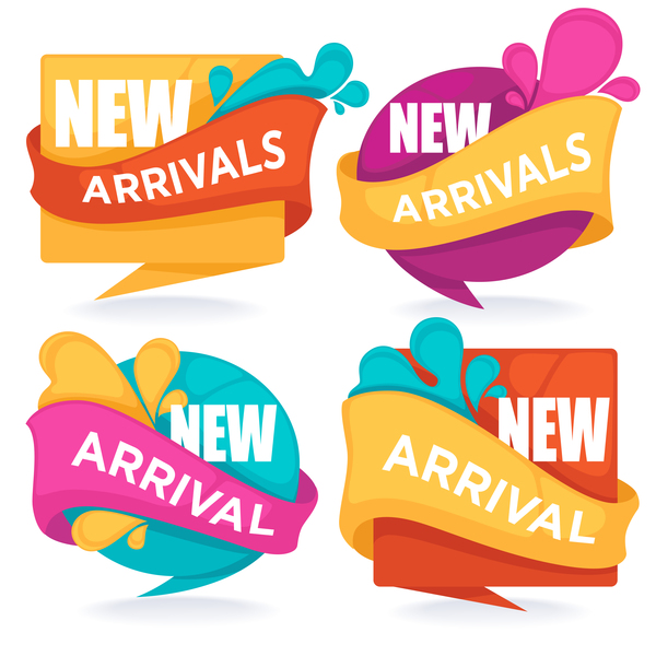 600x600 New Arrival Labels Vector Free Download