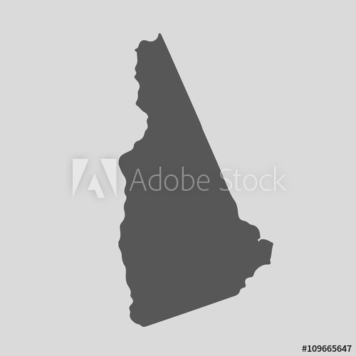 500x500 Black Map State New Hampshire