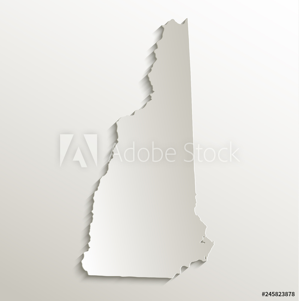 995x1000 Photo Art Print New Hampshire Map Card Paper Natural Vector