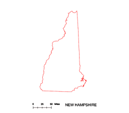 253x220 Editable Royalty Free Map Of New Hampshire, Nh In Vector Graphic
