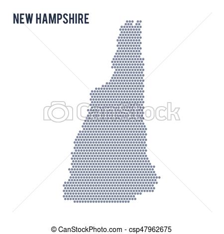450x470 Vector Hexagon Map Of State Of New Hampshire On A White Background