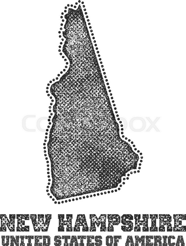 607x800 Label With Map Of New Hampshire Stock Vector Colourbox